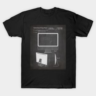 Imac Computer Patent - Apple Fan Tech Home Office Art - Black Chalkboard T-Shirt